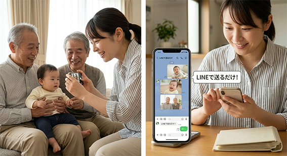 家族の思い出をLINEで簡単プリント